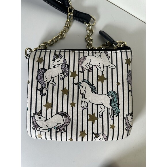 Luv Betsey Johnson Unicorn Crossbody Purse – Striped & Star Print Pastel Handbag - Picture 7 of 10